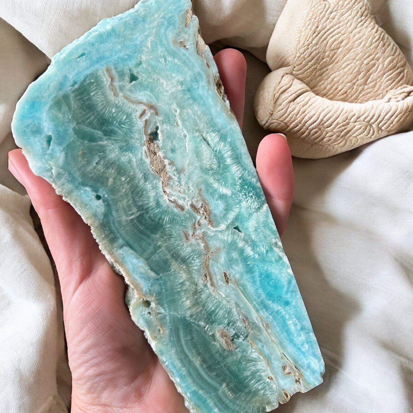 Blue aragonite slab beautiful