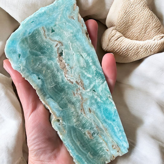 Blue aragonite slab beautiful