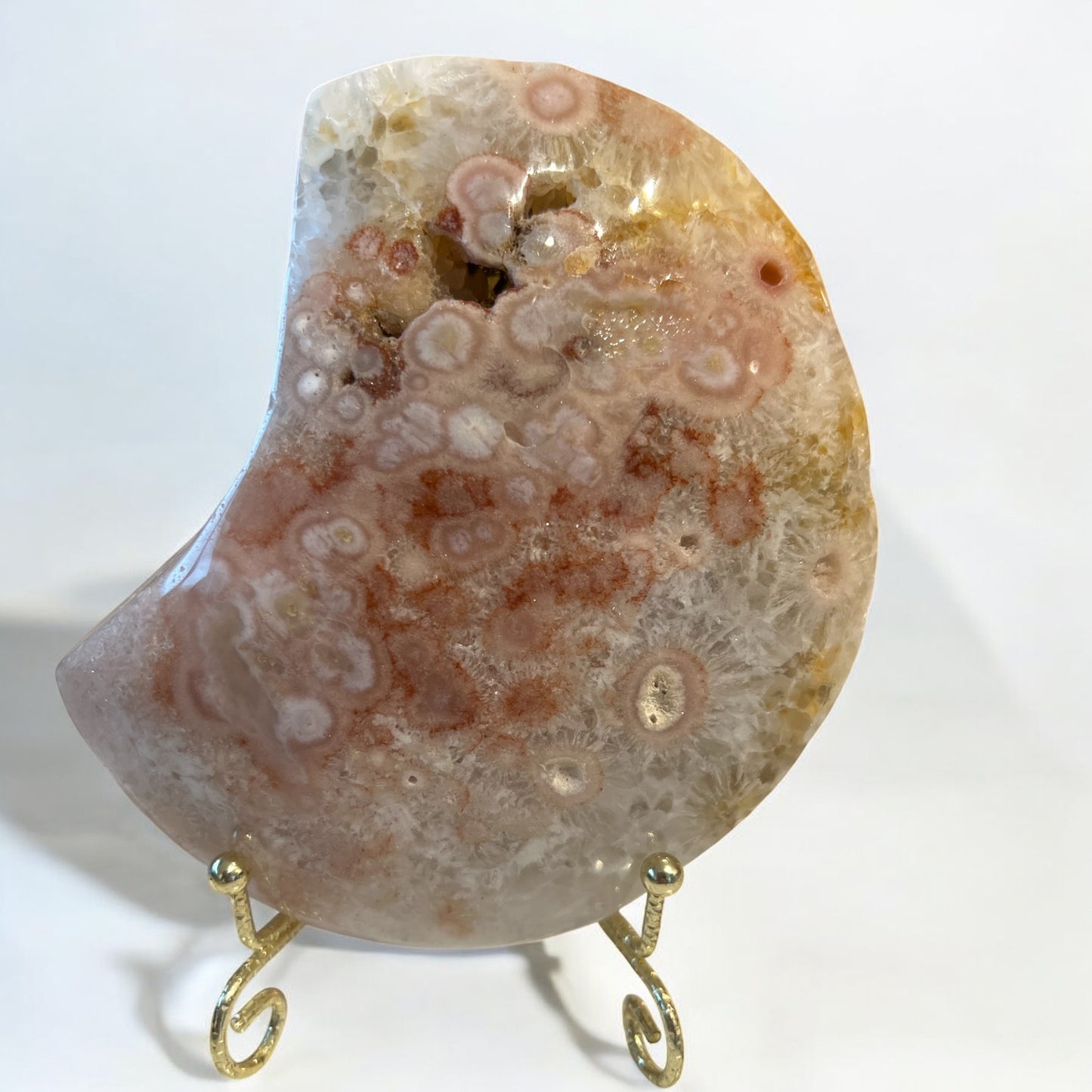 Pink amethyst moon on stand (Chunky)