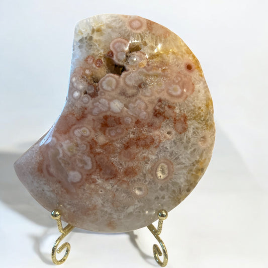 Pink amethyst moon on stand (Chunky)