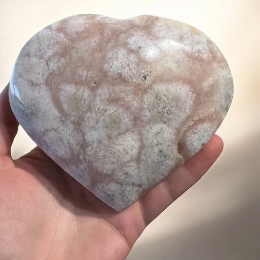 Pink amethyst heart large chunky