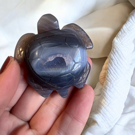 Drusy agate turtle