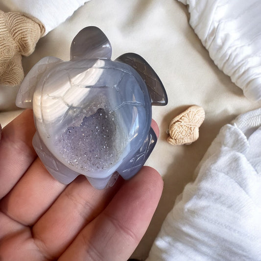 Drusy agate turtle