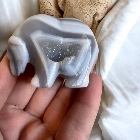Drusy agate banded bear