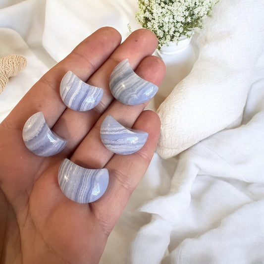 High quality blue lace banded moons small