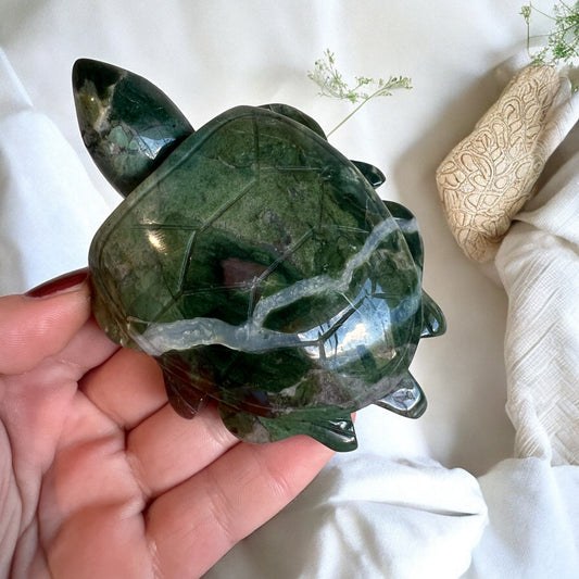 Moss agate turtle
