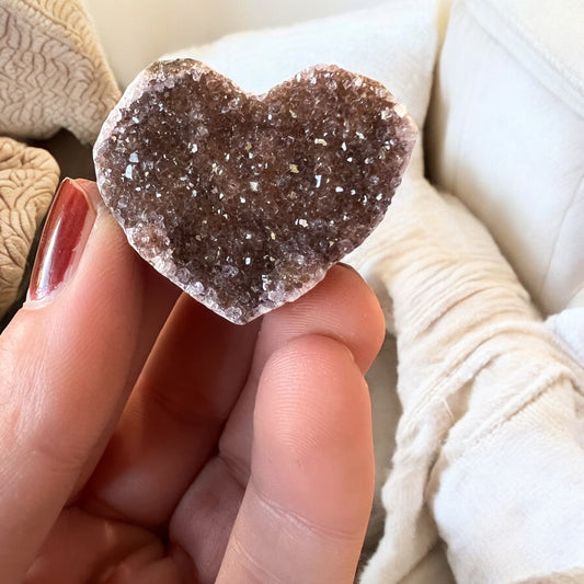 Small high quality amethyst heart