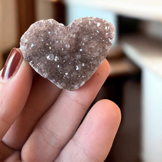 Small high quality amethyst heart