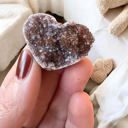 Small high quality amethyst heart