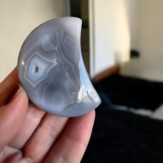 Drusy agate moon