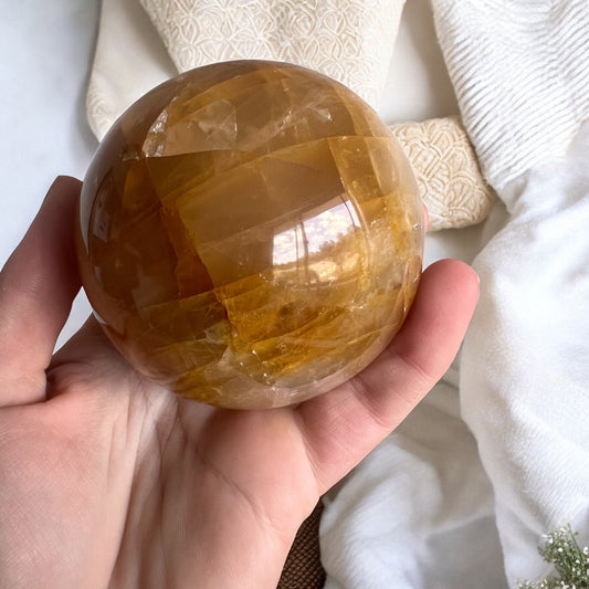 Large golden hear sphere 25cmD