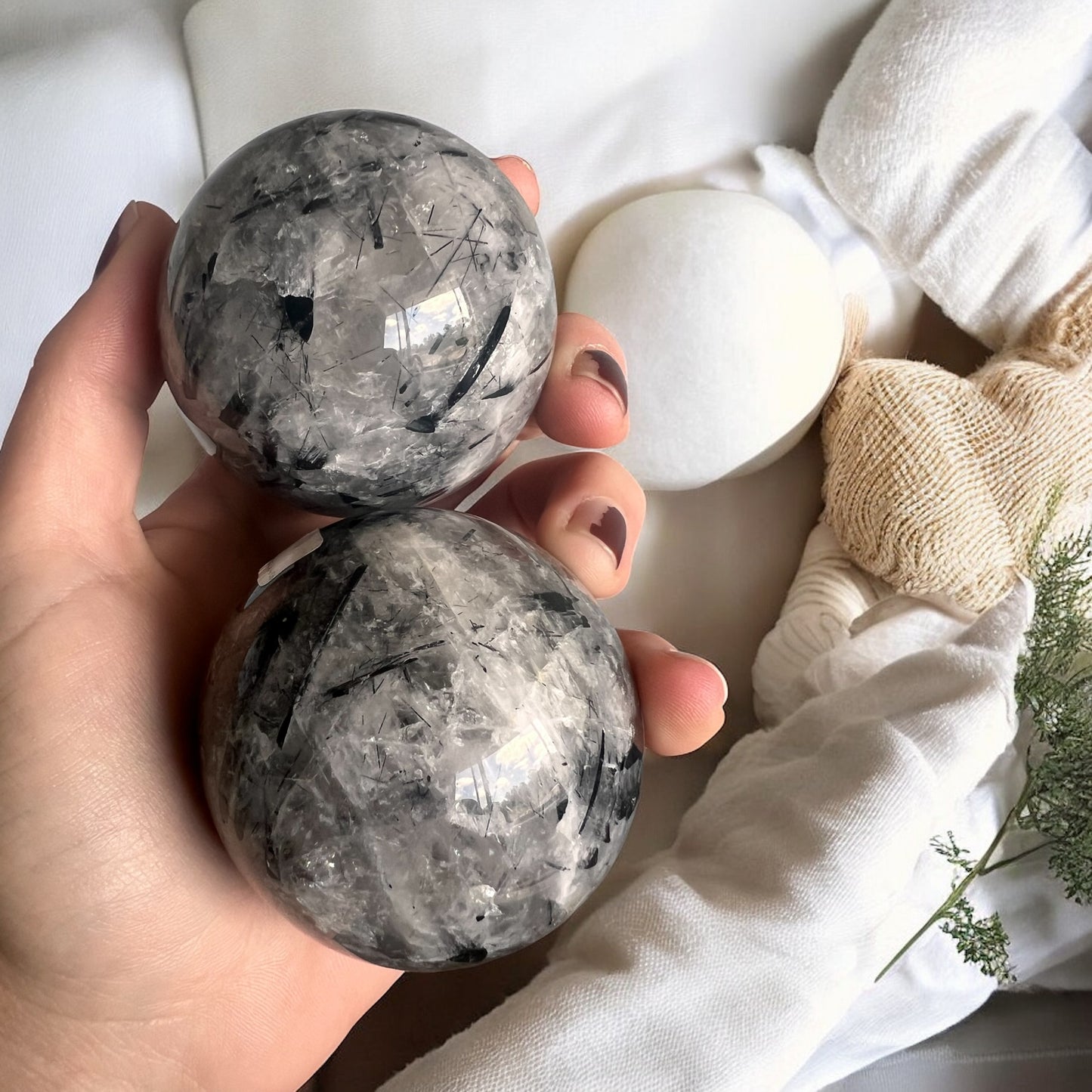 Tourmaline spheres intuitively chosen much the same 18cmD