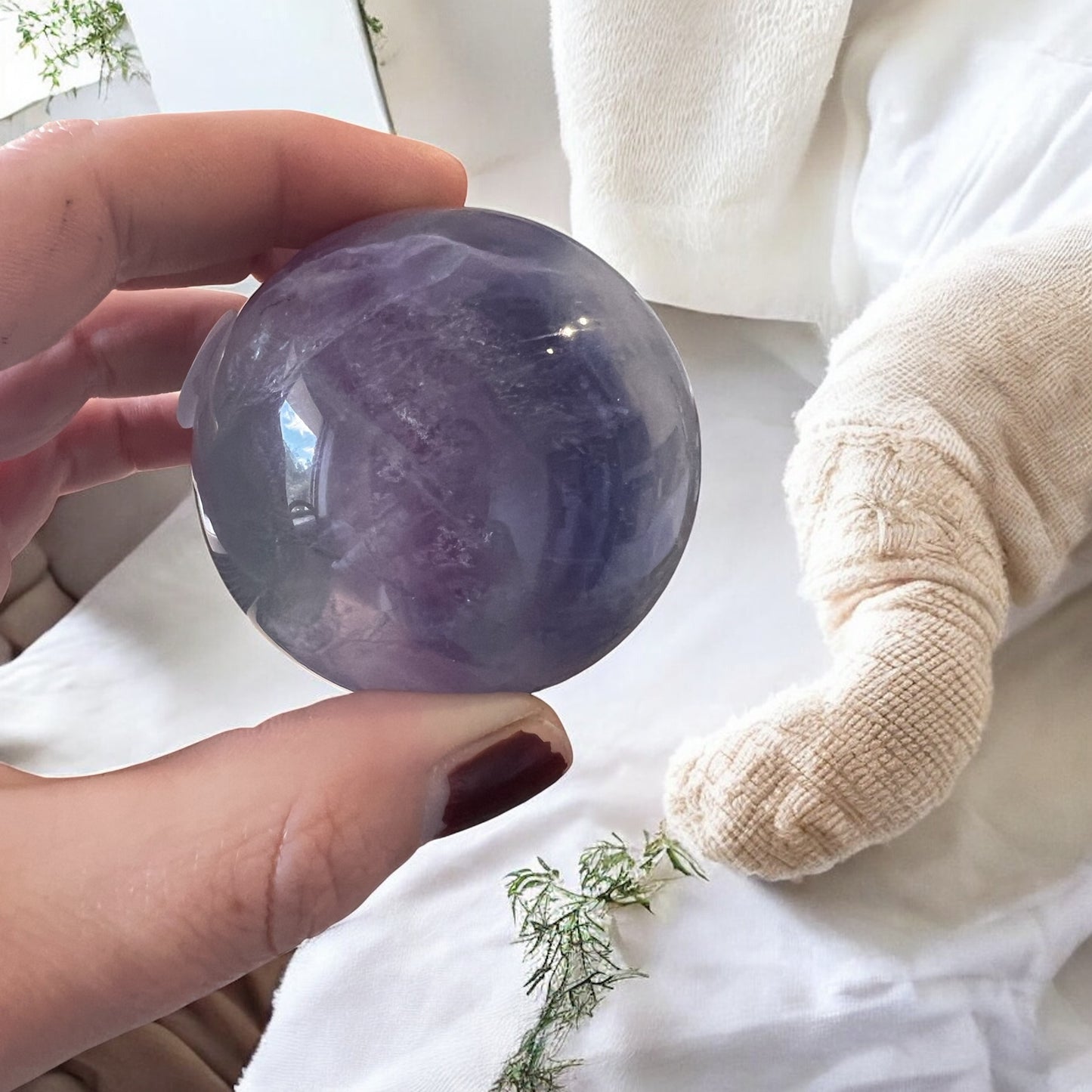 High quality fluorite sphere (12)