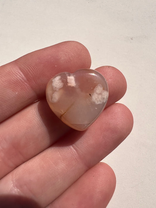 Mini flower agate heart