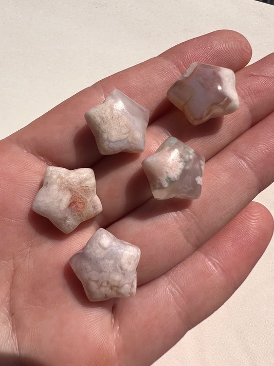 Mini flower agate star (each)