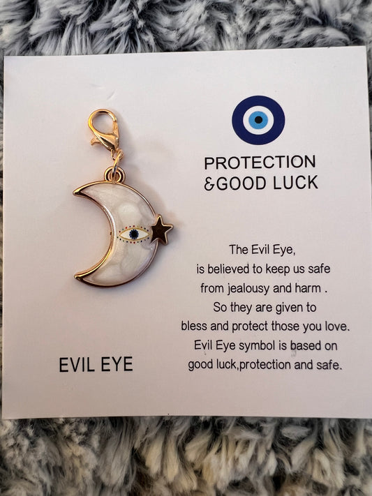 Evil eye clip on with card