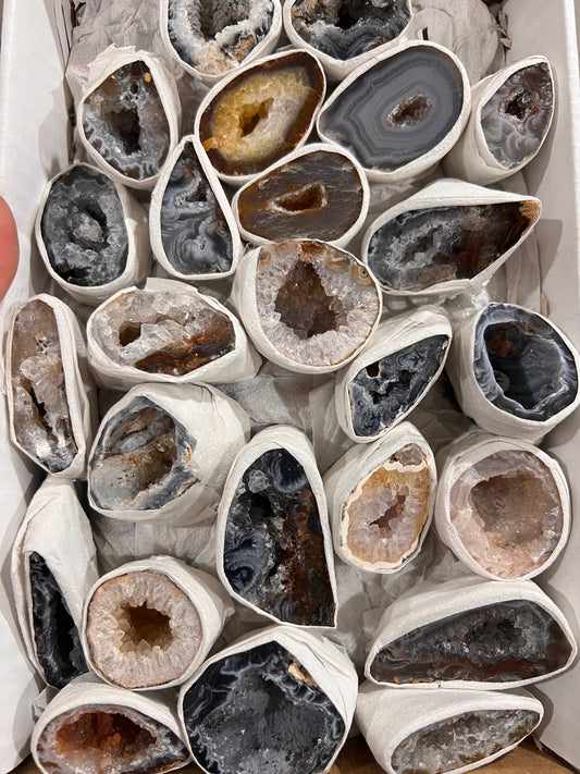 Moroccan agate geodes intuitively chosen