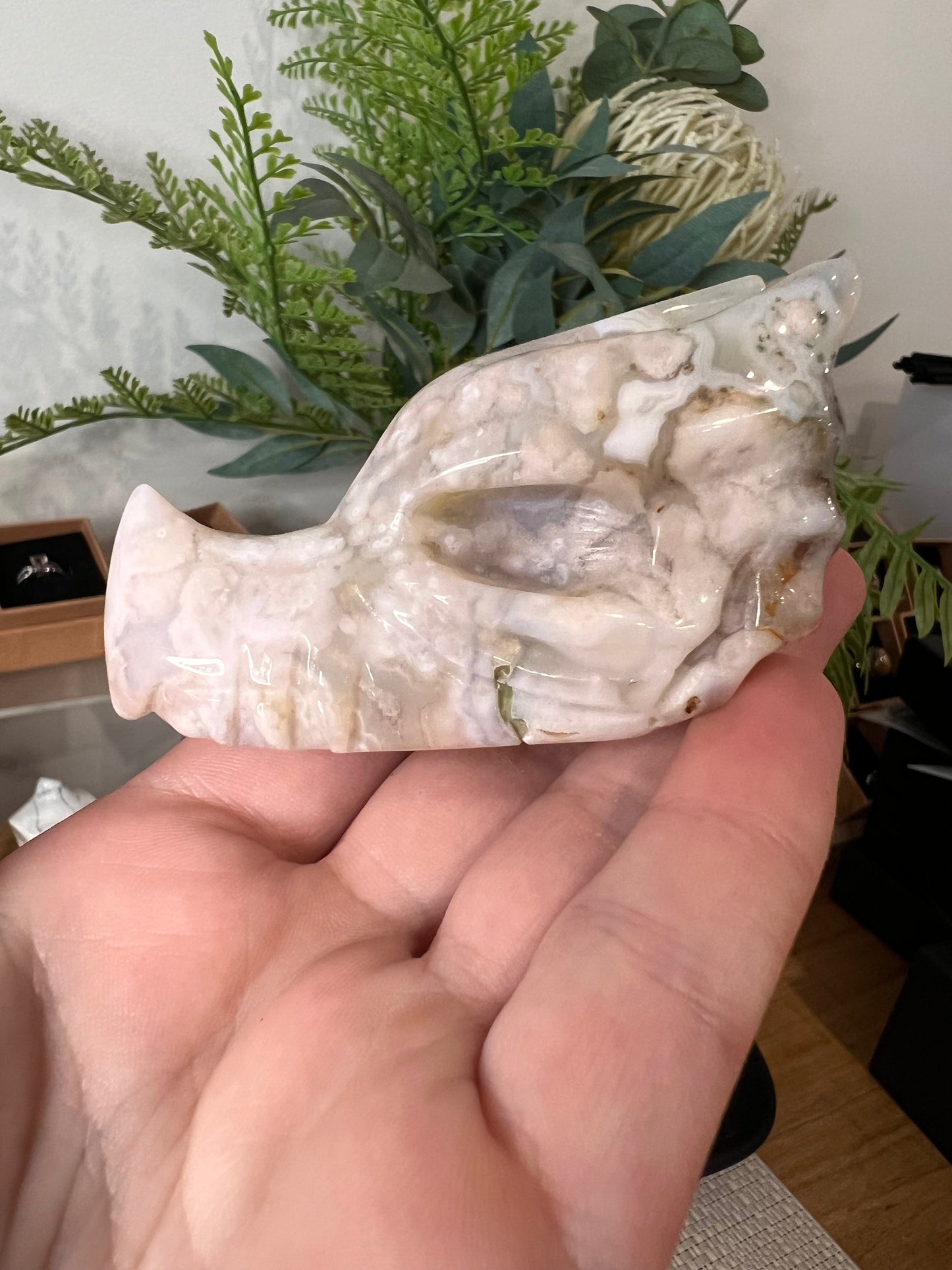 Flower agate dragon head (high quality)