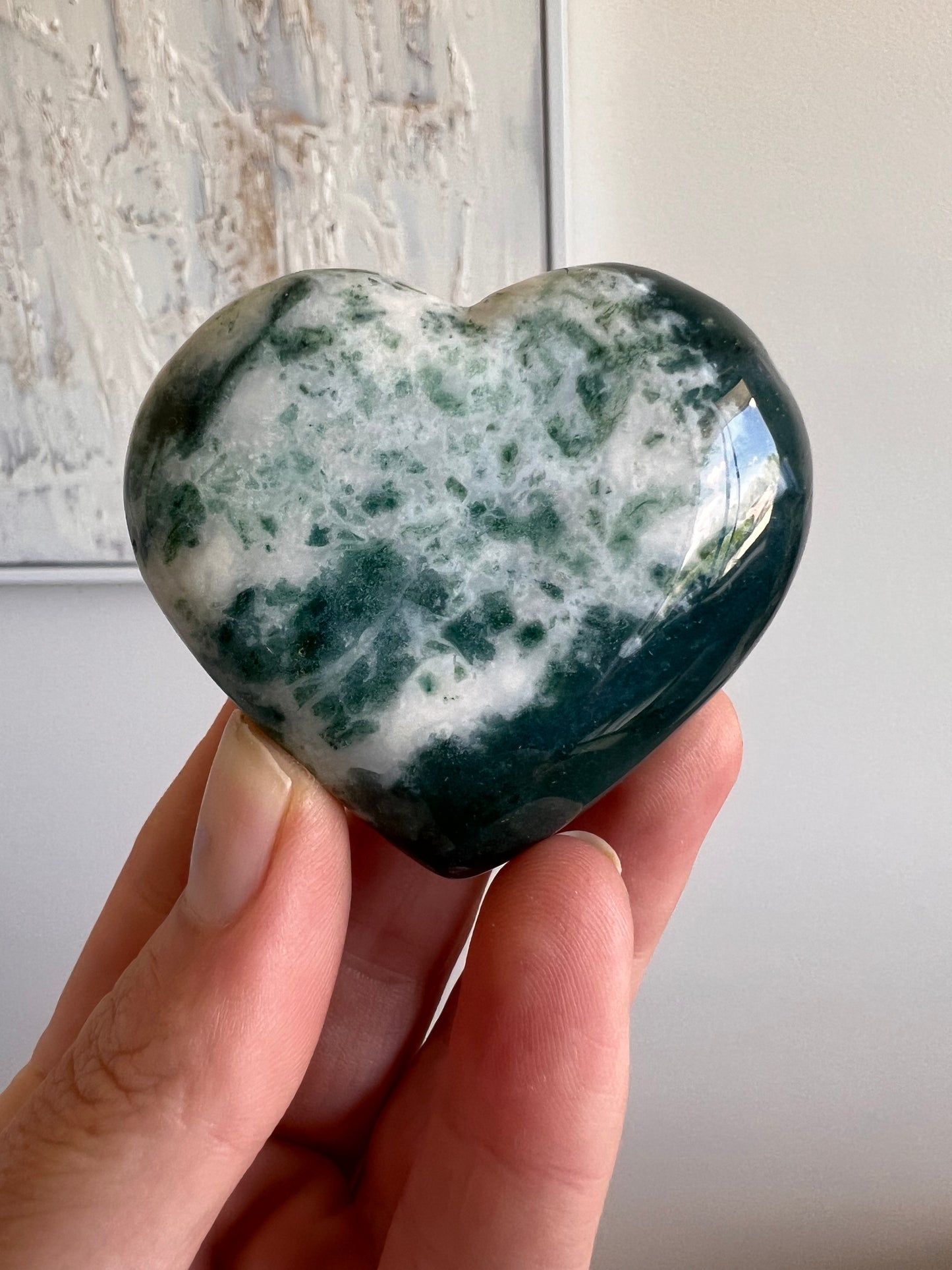 Moss agate hearts choose your own