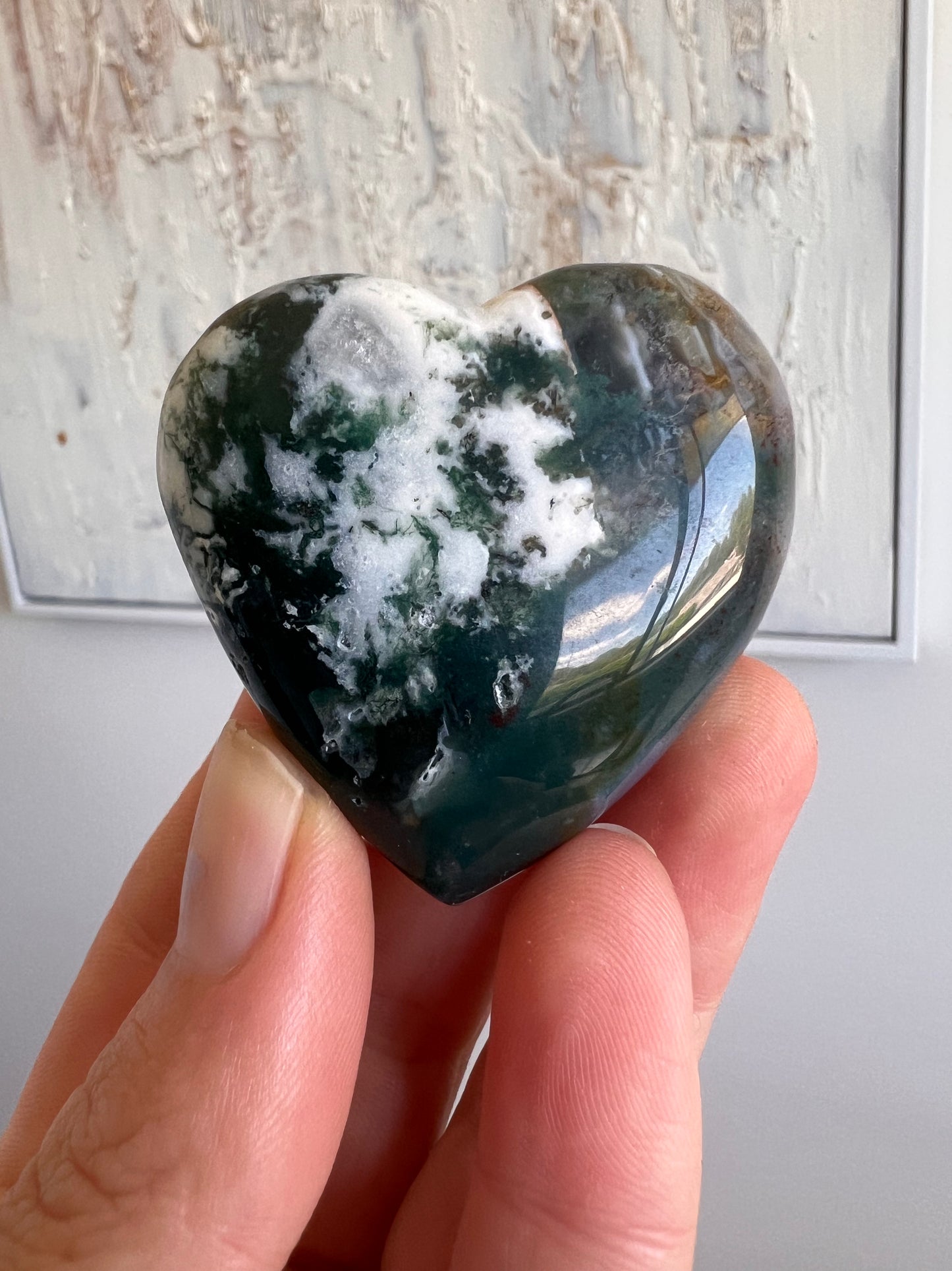 Moss agate hearts choose your own