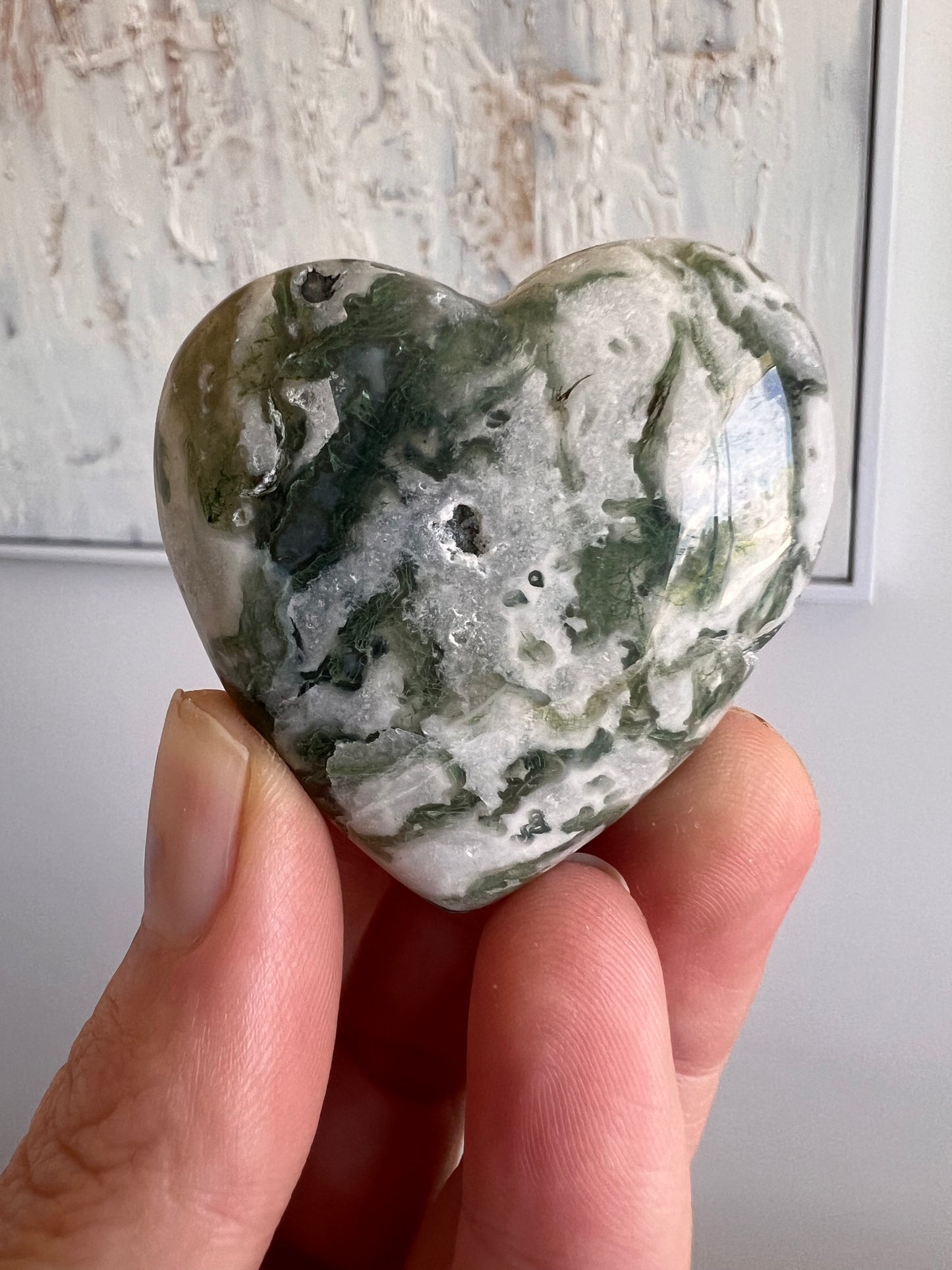 Moss agate hearts choose your own
