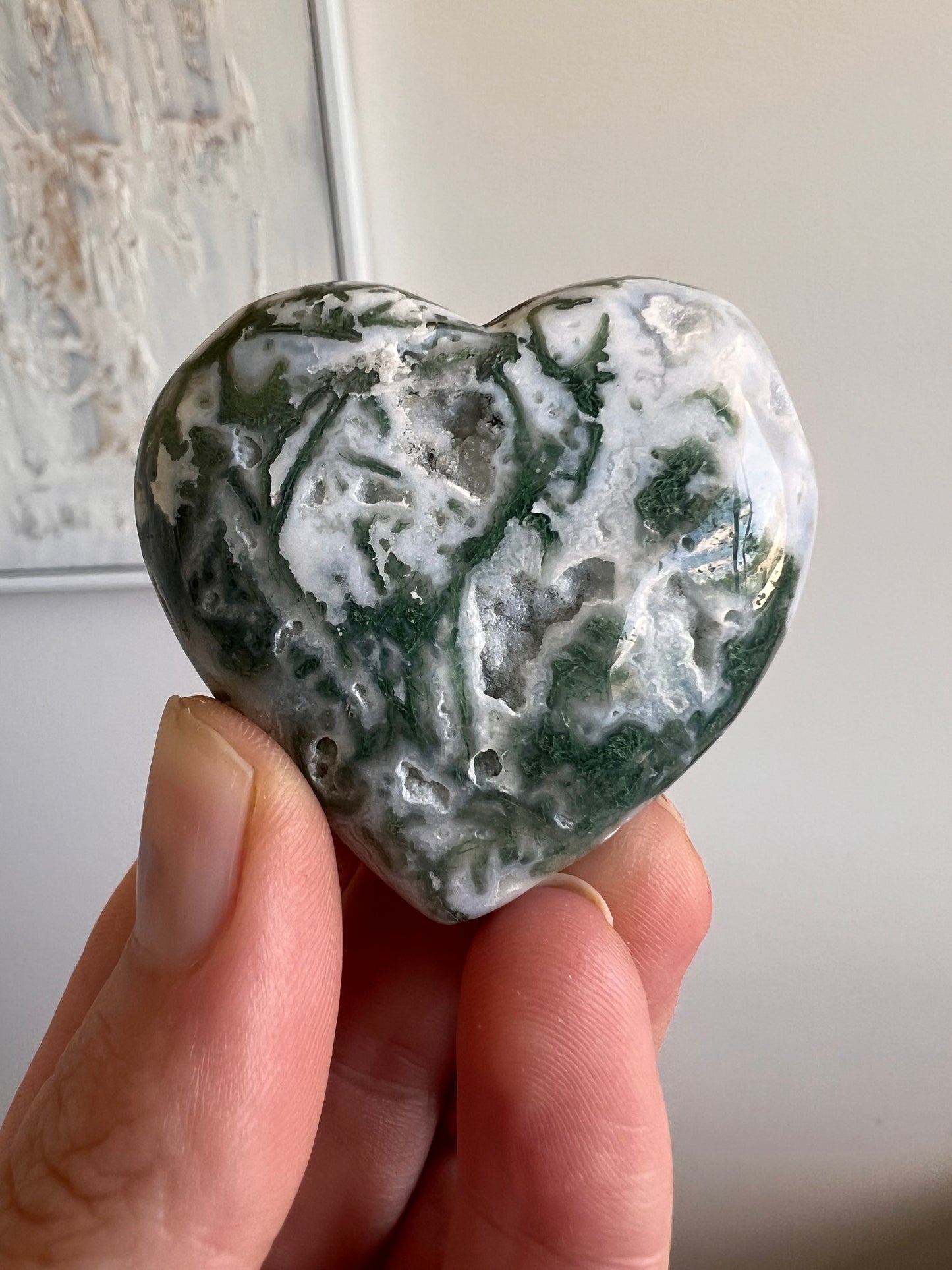 Moss agate hearts choose your own
