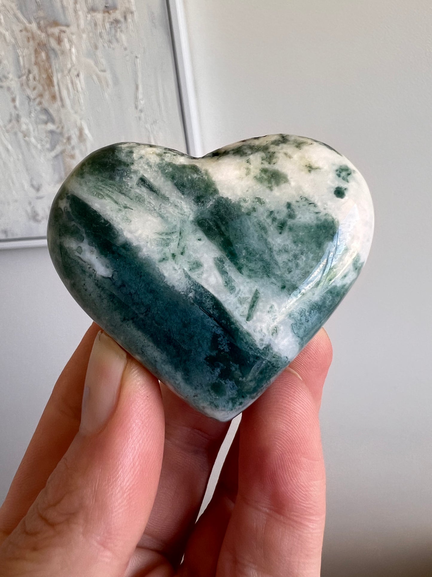 Moss agate hearts choose your own