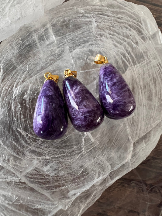 Charorite gold plated 925S pendant high quality