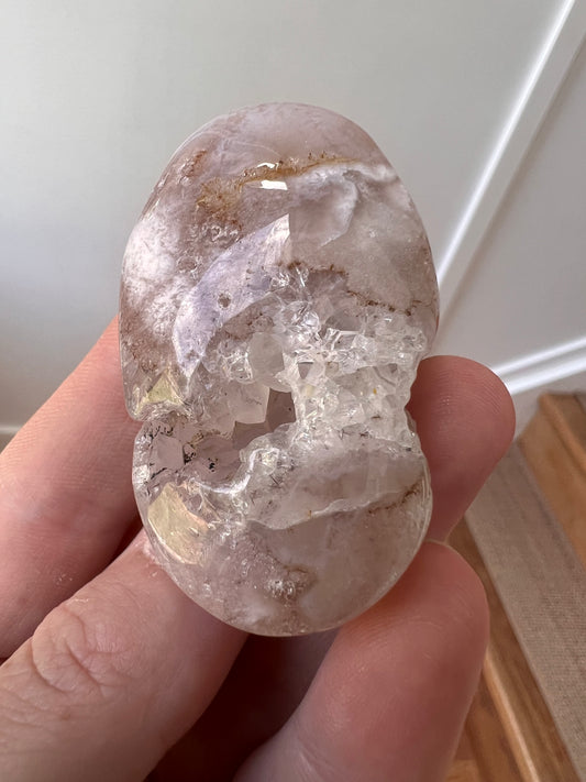 Drusy pink amethyst palm