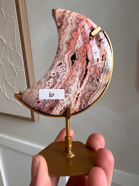 Pink crazy lace agate moon (Indonesia)