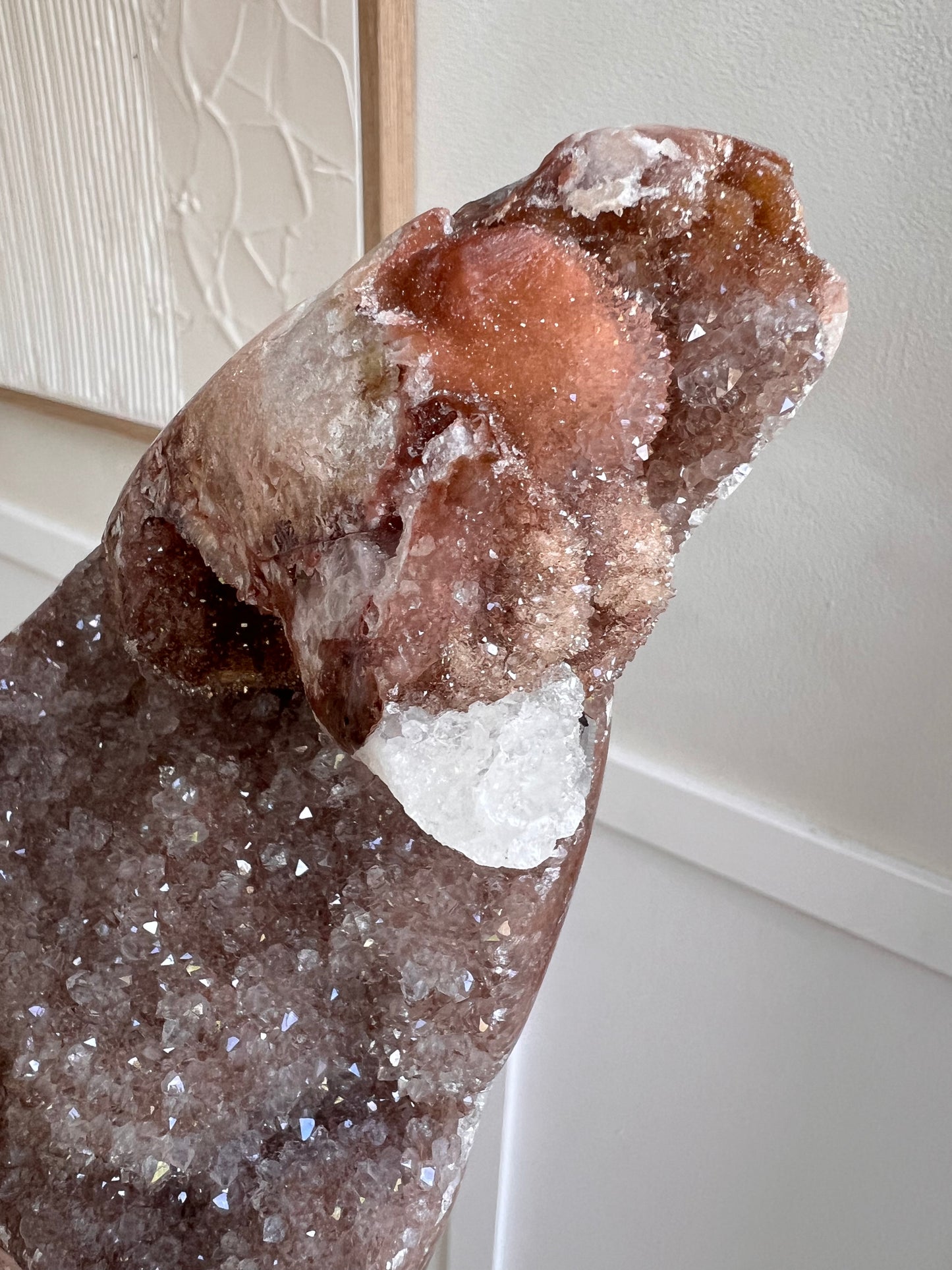 Brazillian rainbow amethyst Freeform with display stand