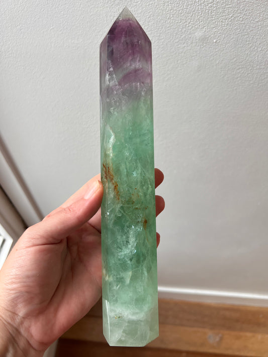 Fluorite tower green purple 25cm (Madagascar)