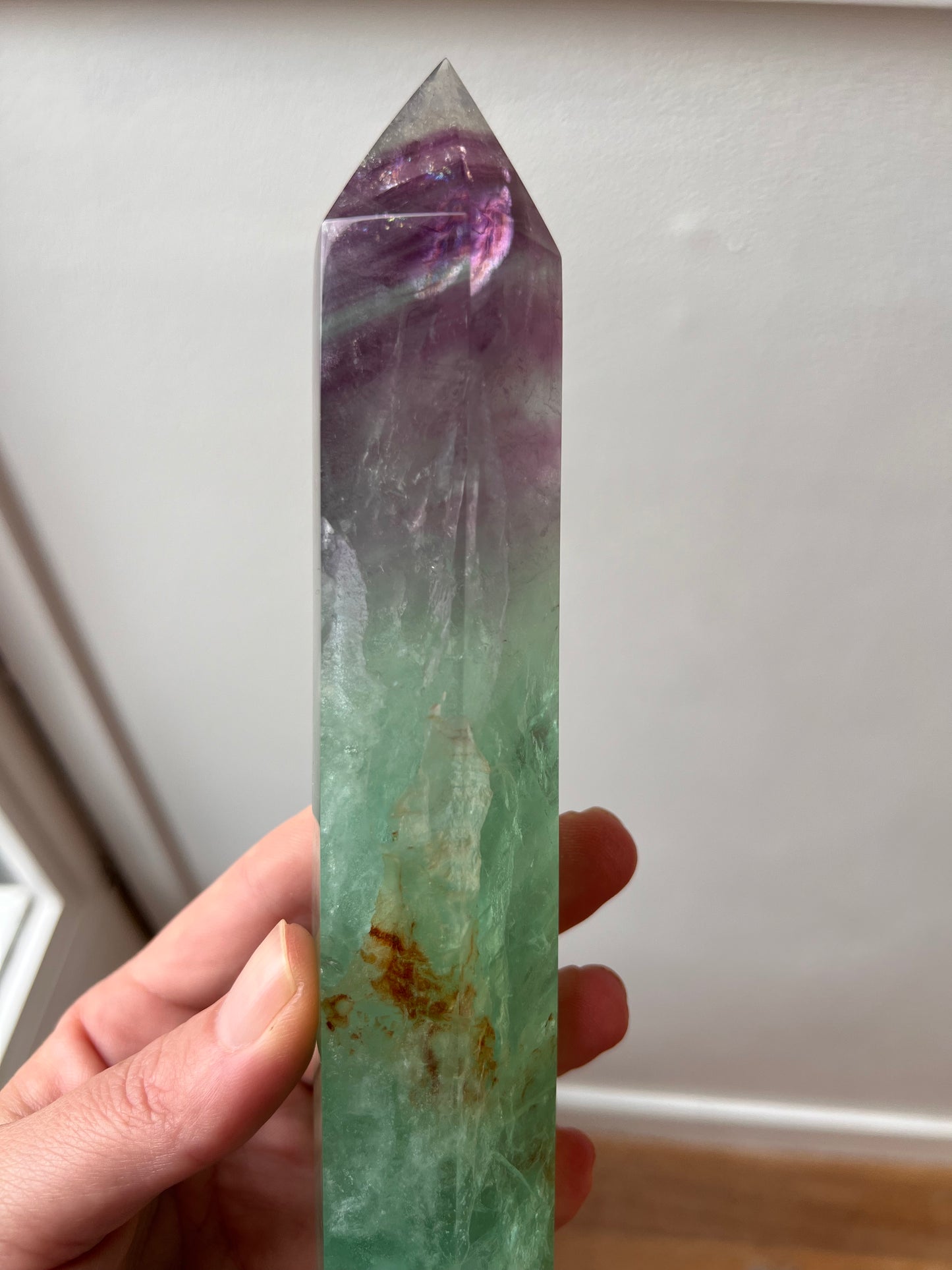 Fluorite tower green purple 25cm (Madagascar)