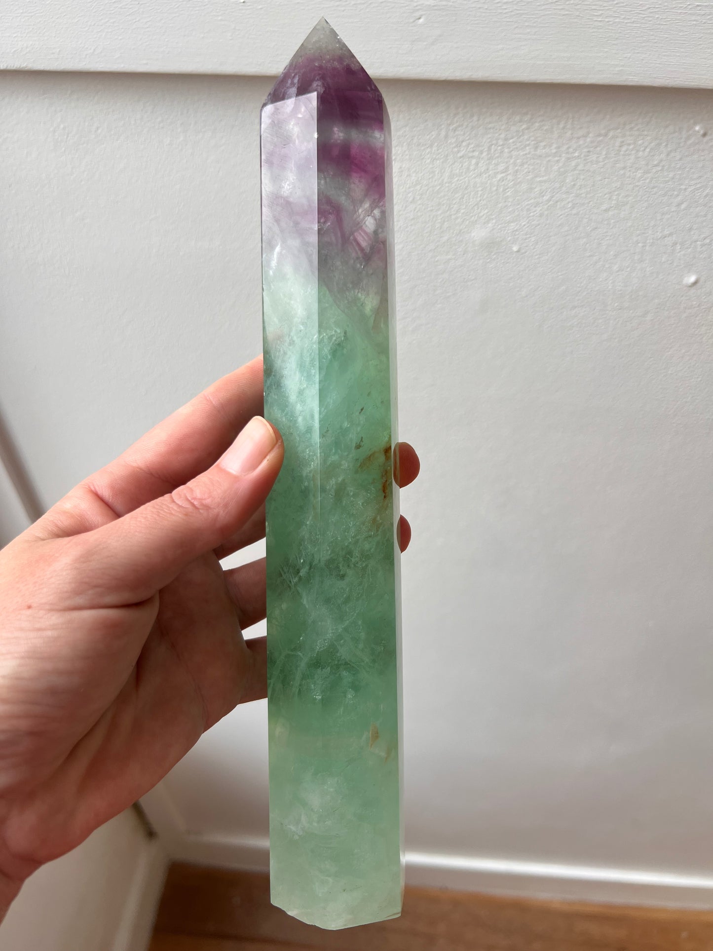 Fluorite tower green purple 25cm (Madagascar)