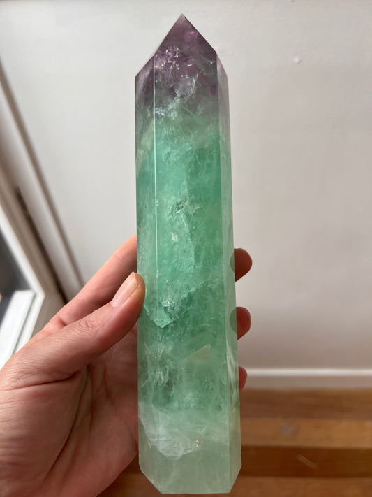 Fluorite Madagascar chunky tower 23cm tall