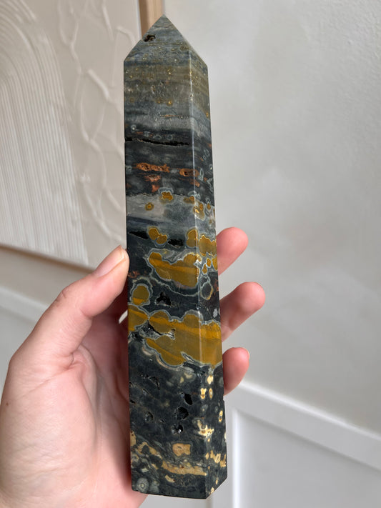 Drusy ocean jasper tower 23CmH