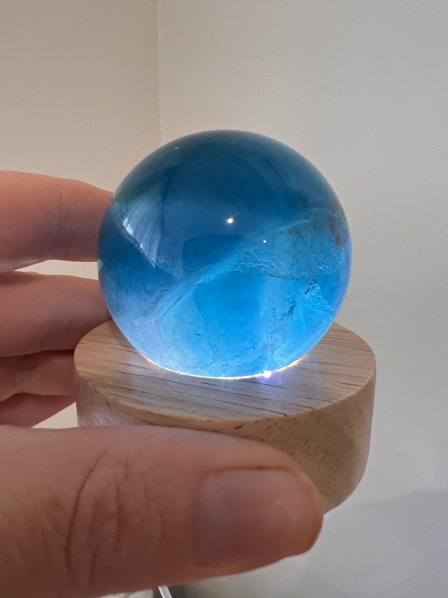 Blue fluorite sphere