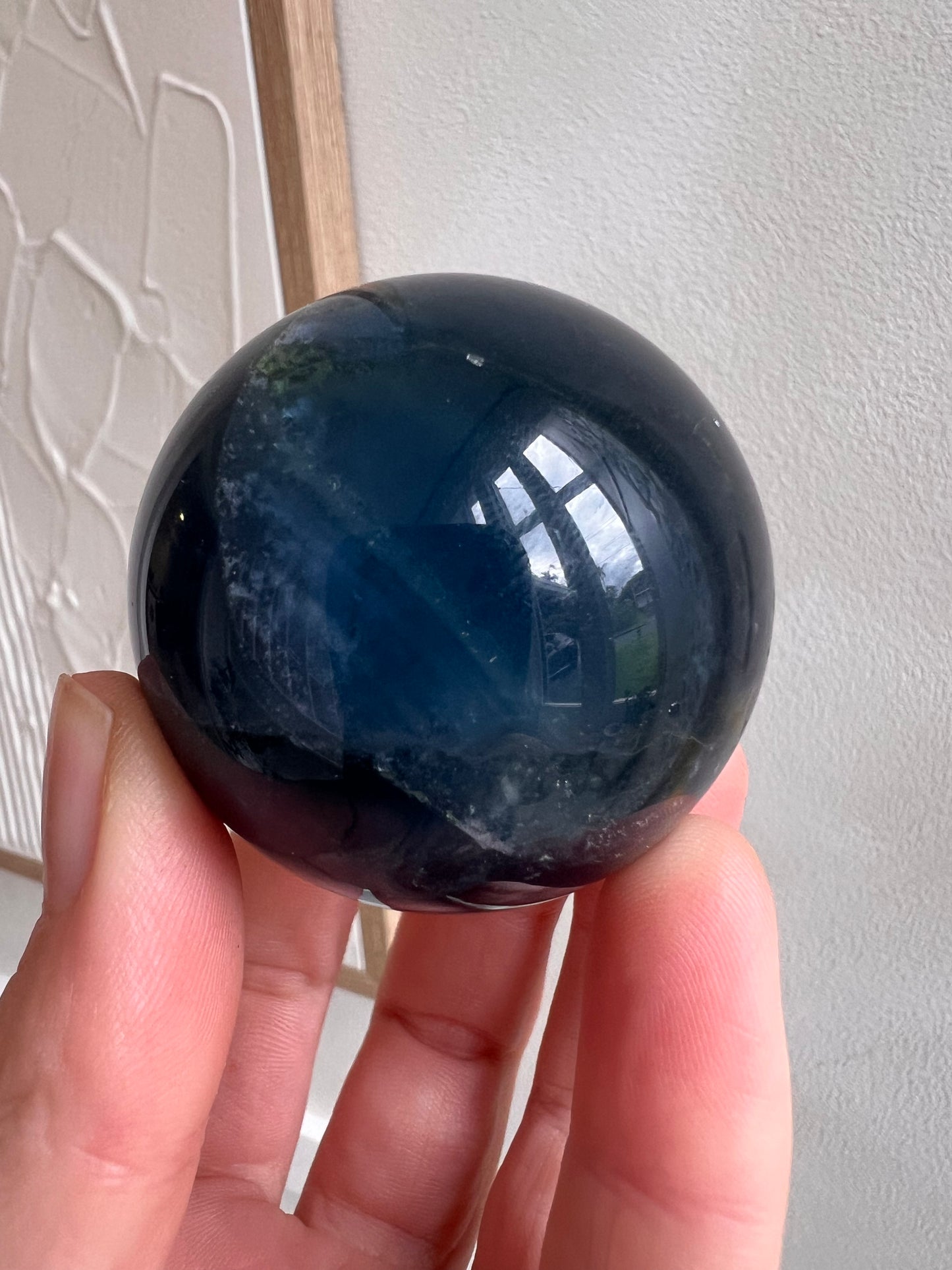 Blue fluorite sphere