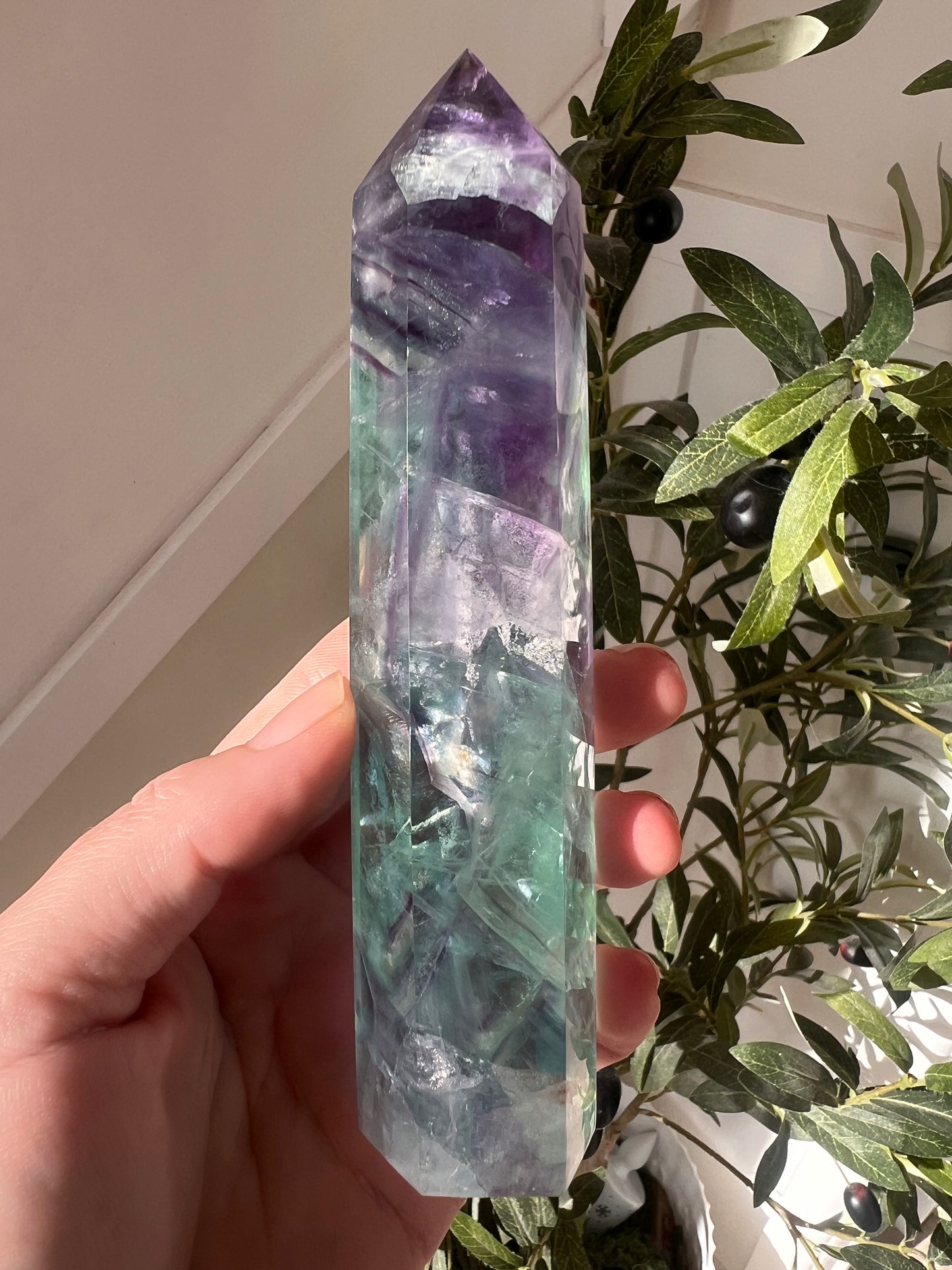 A Grade fluorite clear icy  tower