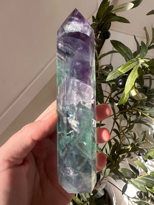 A Grade fluorite clear icy  tower