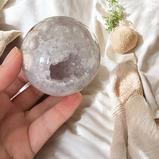 Pink amethyst sphere drusy