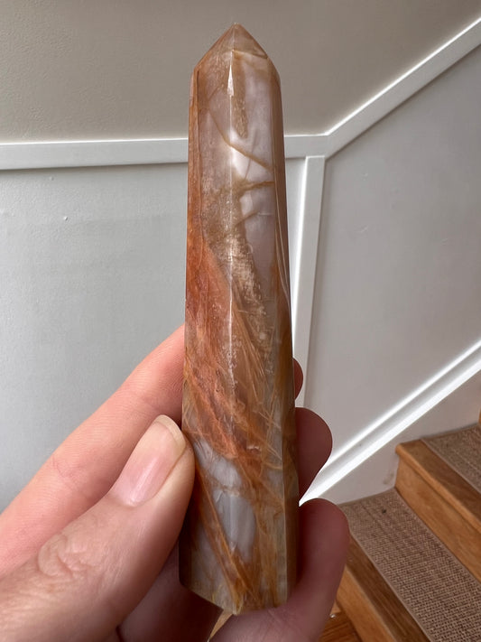 Peach moonstone tower small