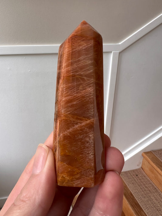 Peach moonstone tower small