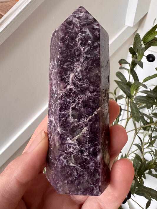 Lepidolite tourmaline tower Chunky