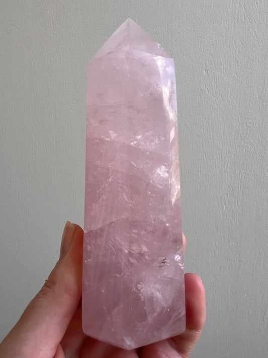 Madagascar clear & Gemmy rose quartz tower