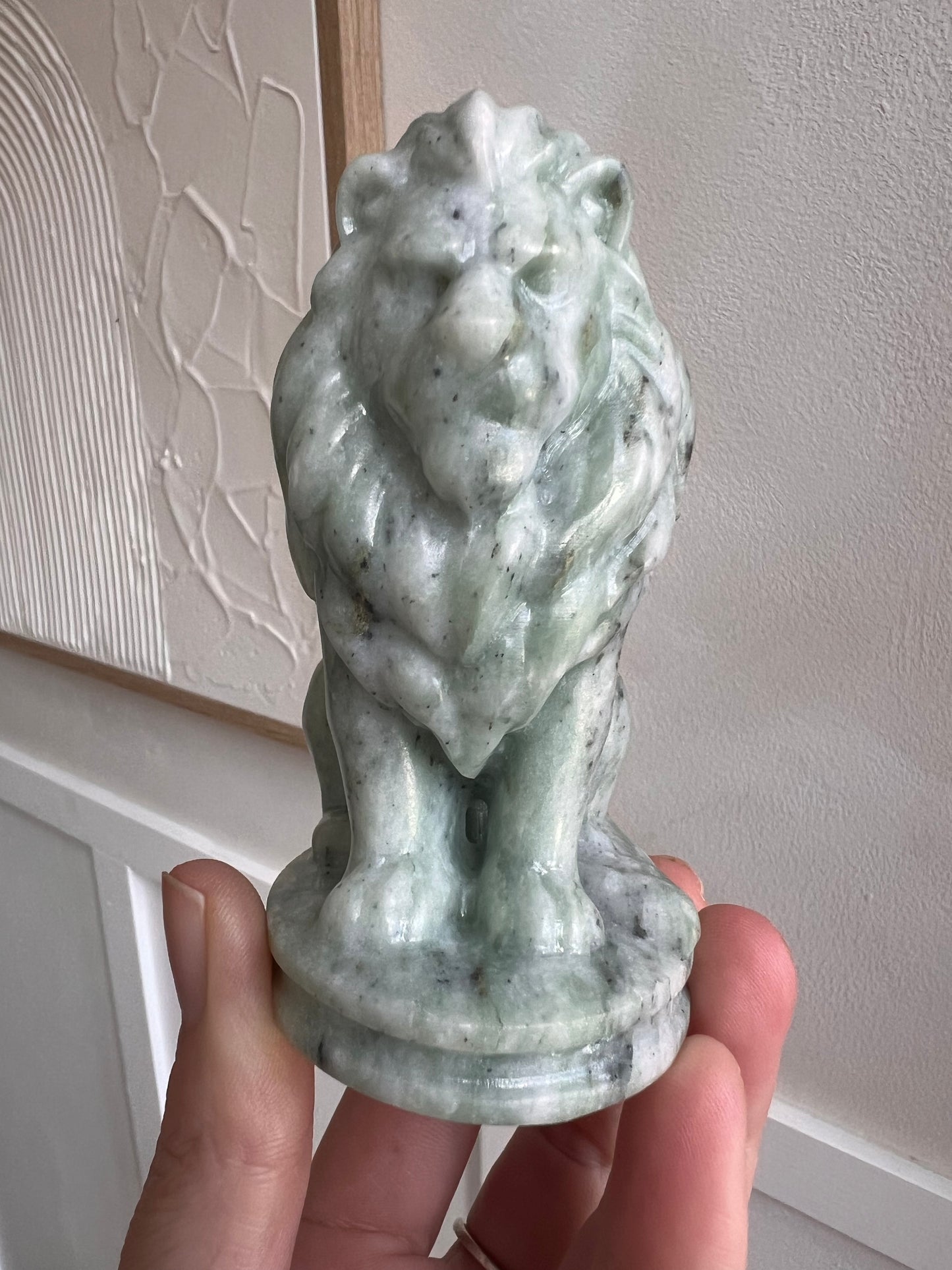 Emerald Jade lion carving