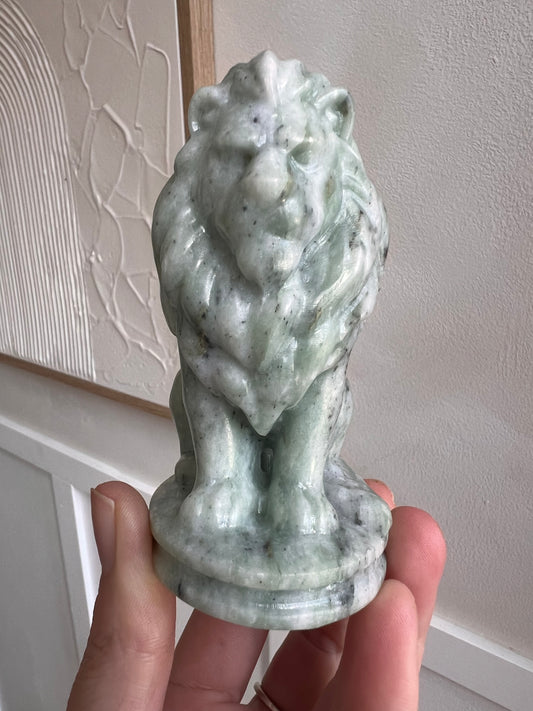 Emerald Jade lion carving