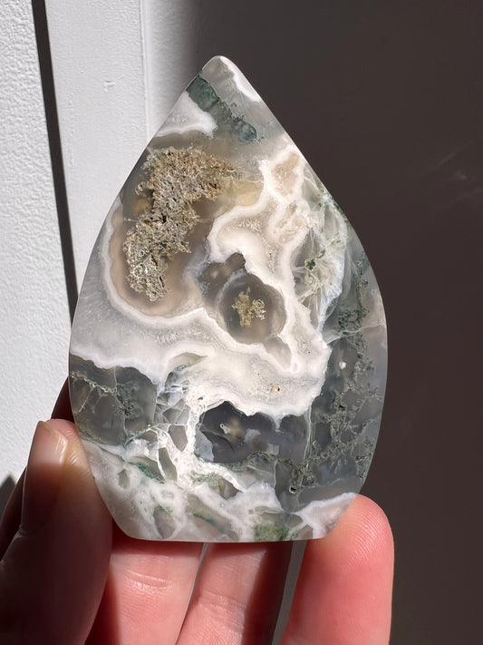 Moss agate teardrop