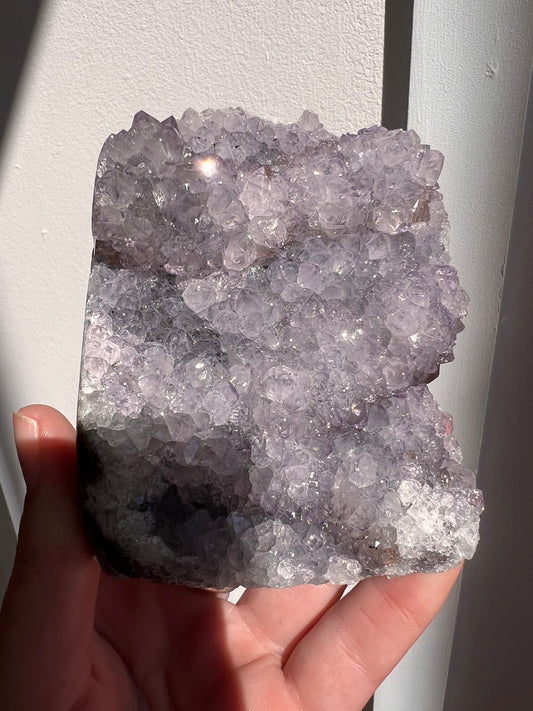 Madagascar flower amethyst cut base