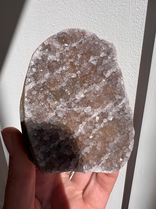 Rainbow amethyst cutbase Madagascar